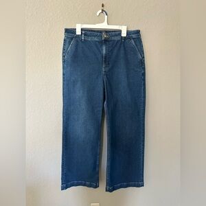 J Crew high rise trouser jeans wide leg Sz 32”x29” EUC